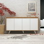 Hanah Home Consola Roble y Blanco 140x86x40 cm Tablero Partículas Melamina Moderna Funcional